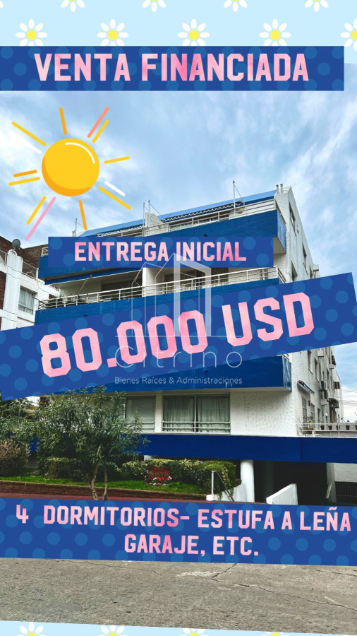 Apartamento ID.128 - 4 dormitorios, estufa a leña, ascensor, garage, a una cuadra del Mar.