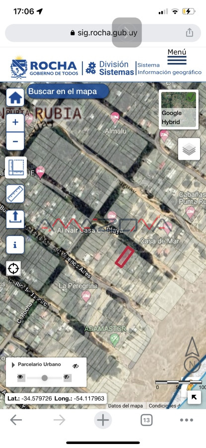 Terreno ID.5571 - Venta Terreno en Punta Rubia la pedrera rocha vista al mar
