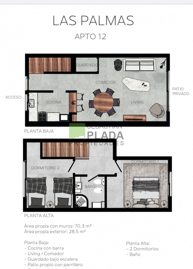 Apartamento ID.309 -  Duplex en San Carlos 2 Dormitorios ------------- Importante Renta!!