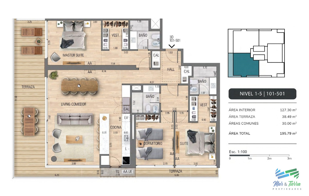 Apartamento ID.4711 - venta de apartamento en pozo 3 dormitorios primera linea playa mansa