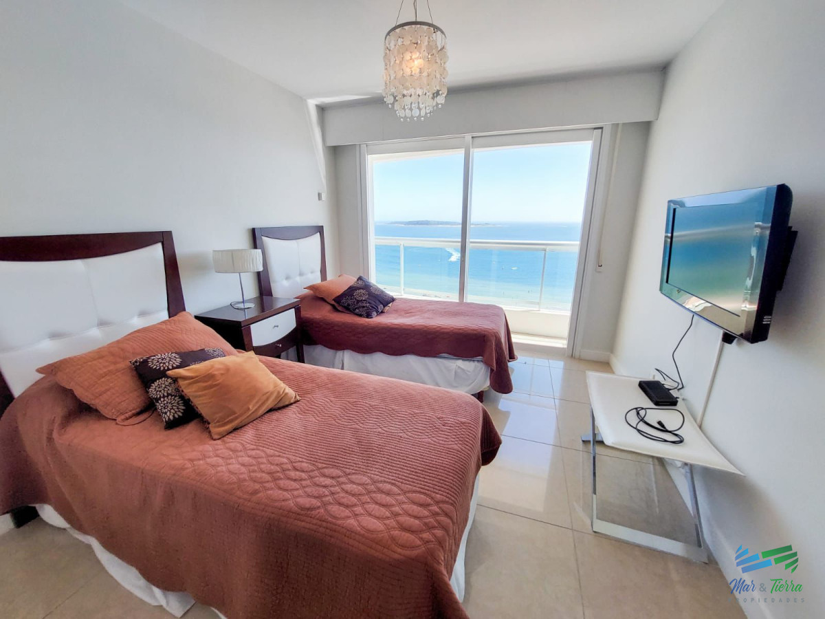 Apartamento ID.3664 - Alquilo apartamento 3 dormitorios frente al mar con servicios, Playa Mansa, Punta del Este