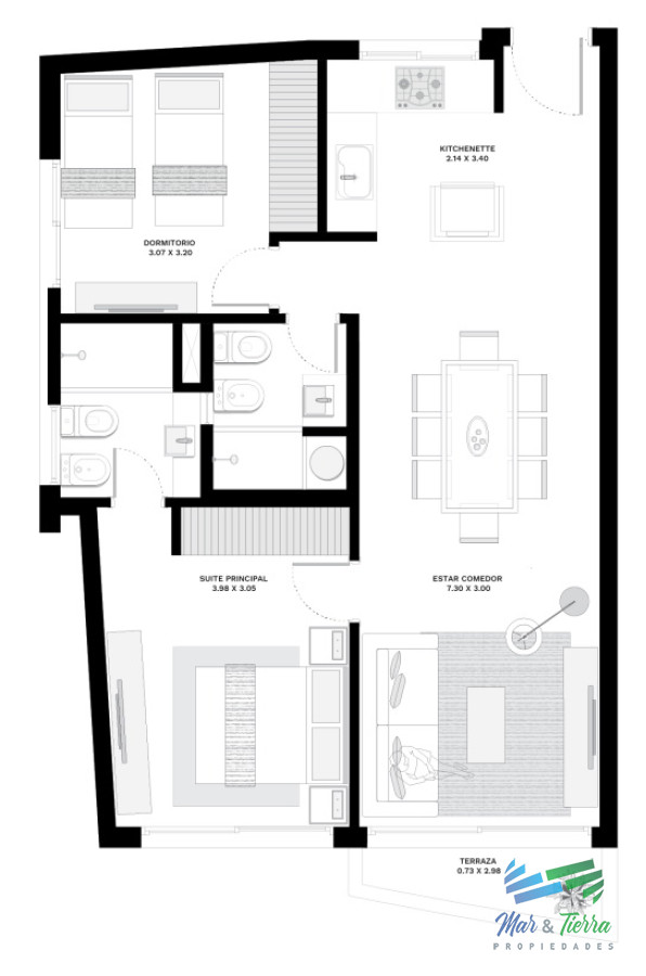 Apartamento ID.2557 - Vendo apartamento a estrenar de 2 dormitorios con los mejores servicios!!! Roosevelt, Punta del Este.
