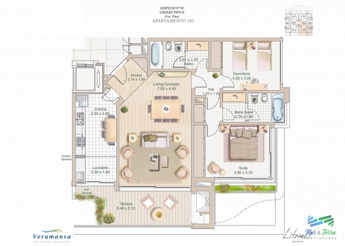 Apartamento ID.4209 - VENTA de apartamento de 2 dormitorios sobre playa Mansa de Punta del Este