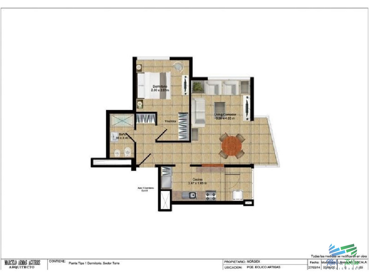 Apartamento ID.880 - Apartamento en Centro, 1 dormitorios *