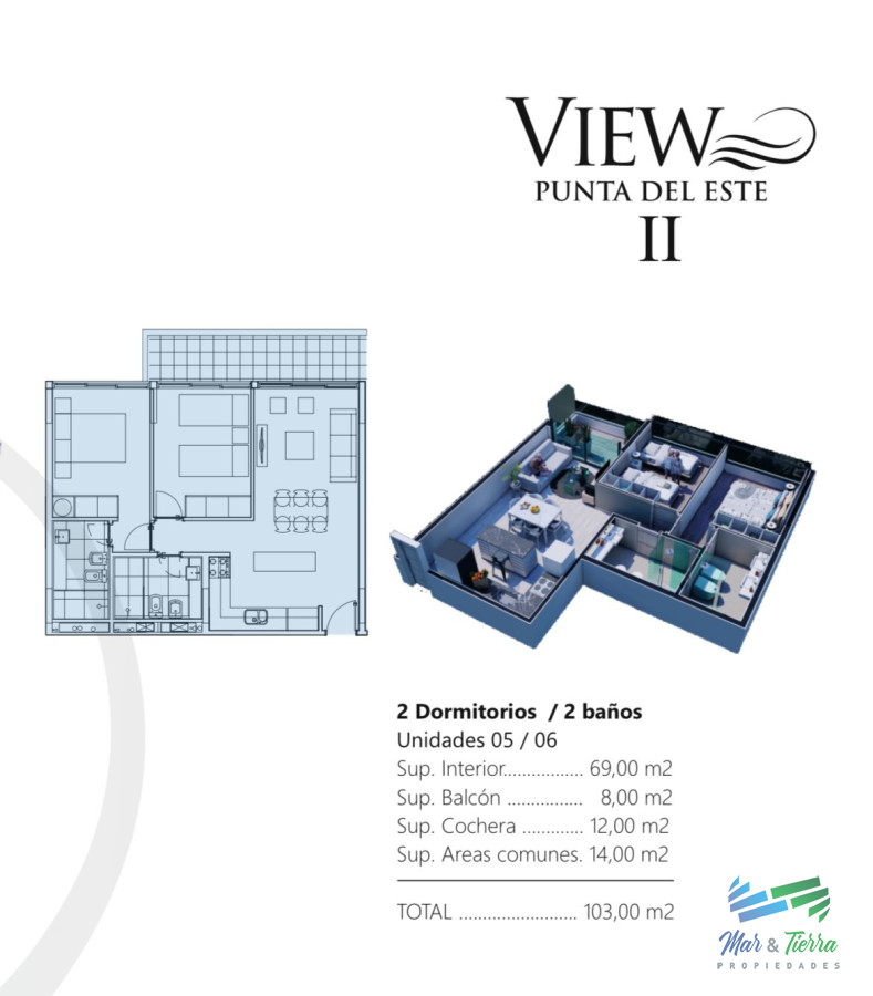 Apartamento ID.4830 - APARTAMENTO EN VENTA, 2 DORMITORIOS, TORRE VIEW 2 ENTREGA 2025 