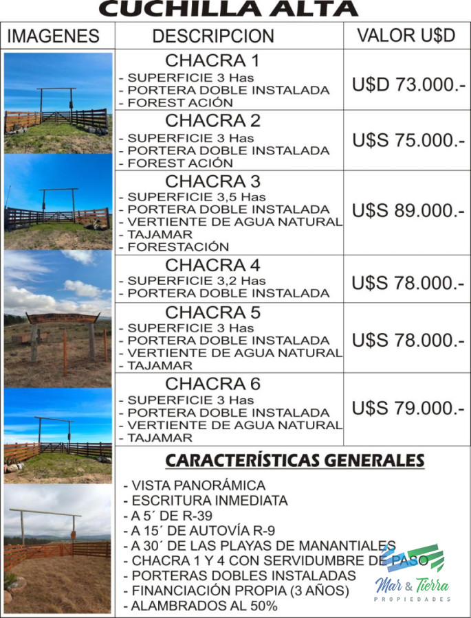 Chacra ID.5541 - 3 Has a 30 minutos de Punta, sierras, vistas y entorno natural de paz y tranquilidad