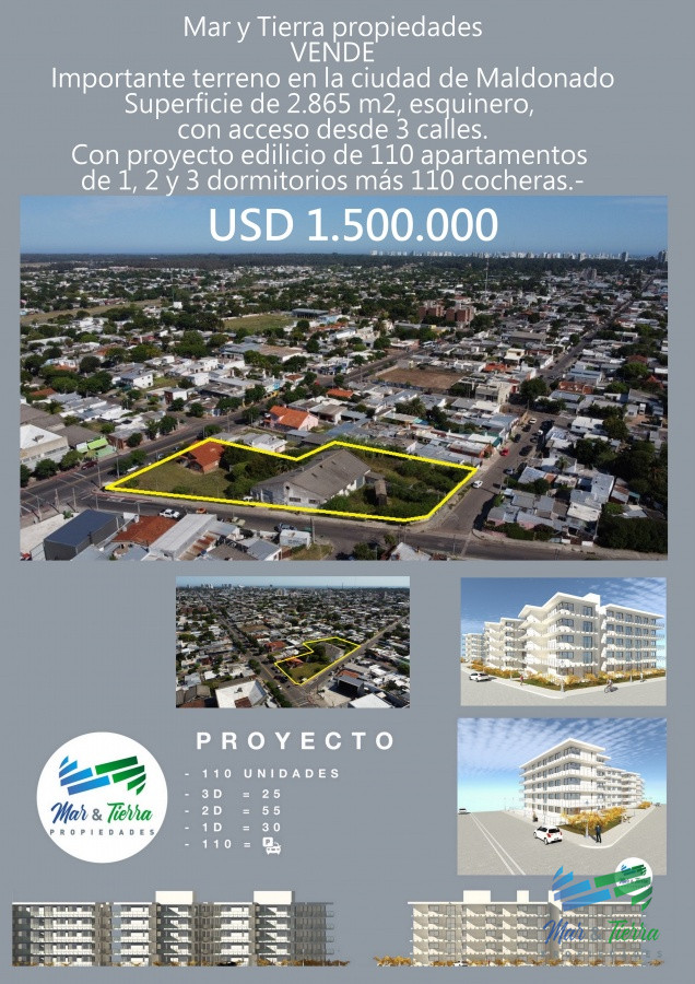 Terreno ID.3788 - Vendo gran terreno sobre avenida proximo al centro de Maldonado