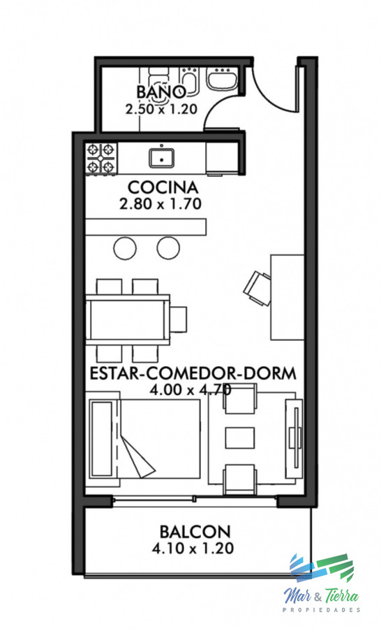 Apartamento ID.4378 - Alquilo por invierno amplio monoambiente con balcón al frente y buenos servicios, parada 5, Punta del Este