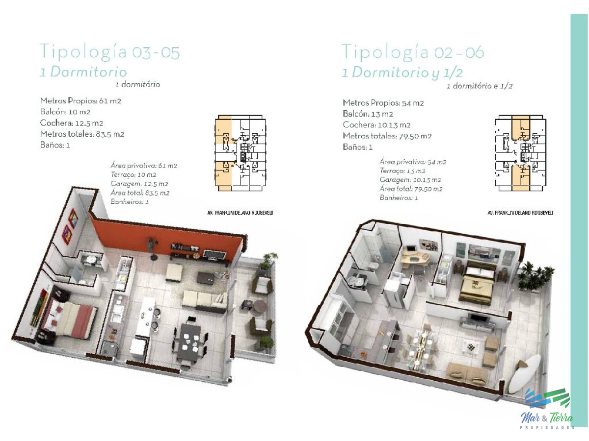Apartamento ID.841 - Apartamento en Roosevelt, 2 dormitorios *