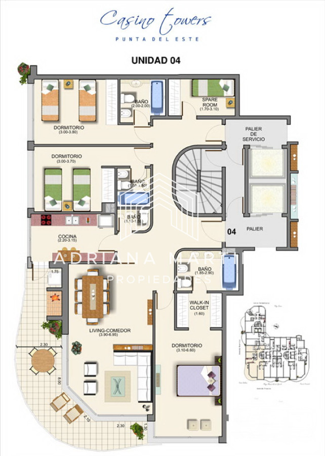 Apartamento ID.69240 - Apartamento, 3 dorm en Suite, Punta del Este, Playa Mansa, Venta y Alquiler