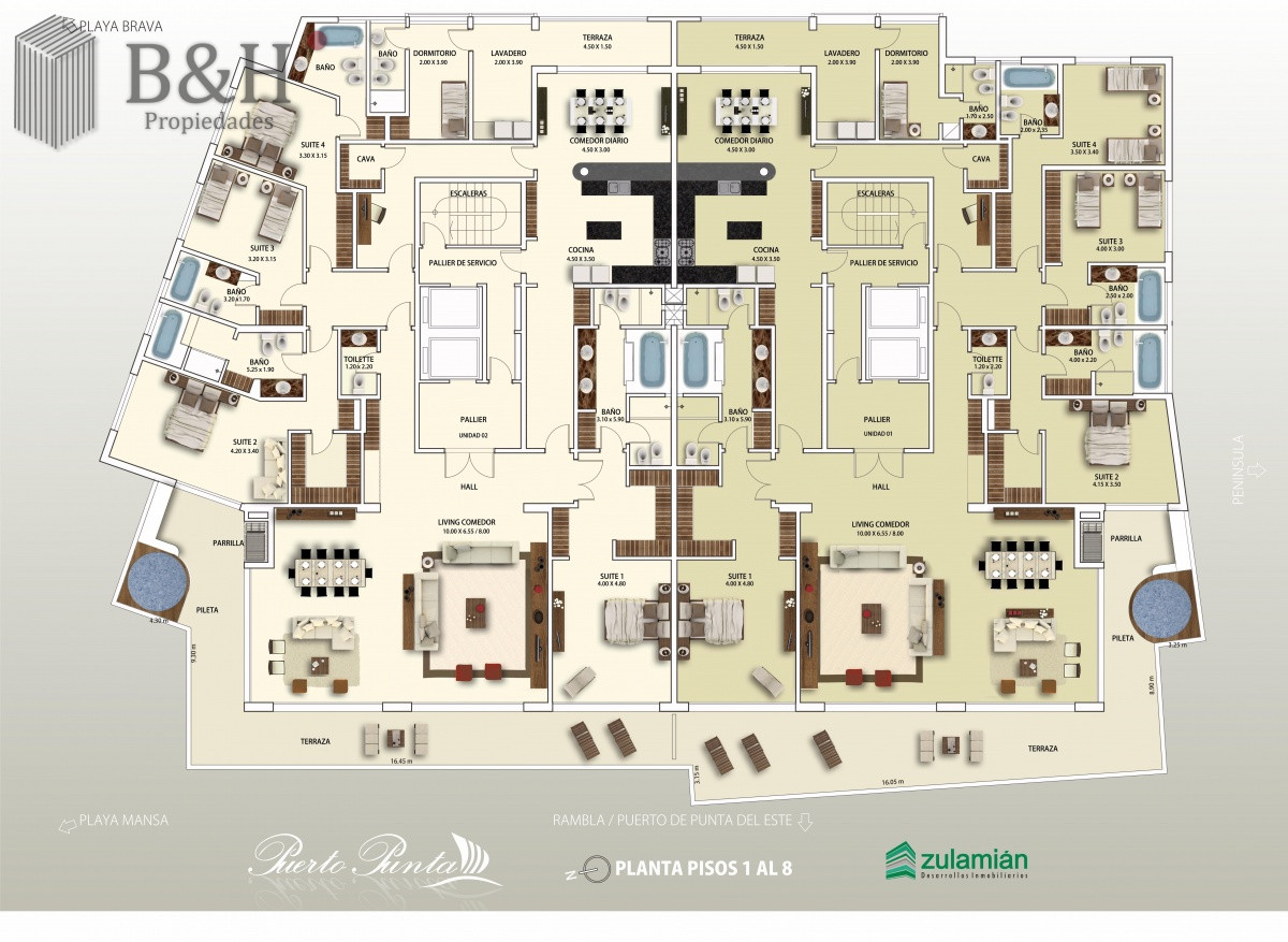 Apartamento ID.3016 - APARTAMENTO, 4 DORM + DEP. SERV, PUERTO, PUNTA DEL ESTE, VENTA Y ALQUILER