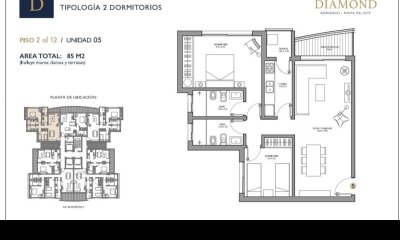 Apartamento en venta de dos dormitorios en DIAMOND RESIDENCES - Roosevelt