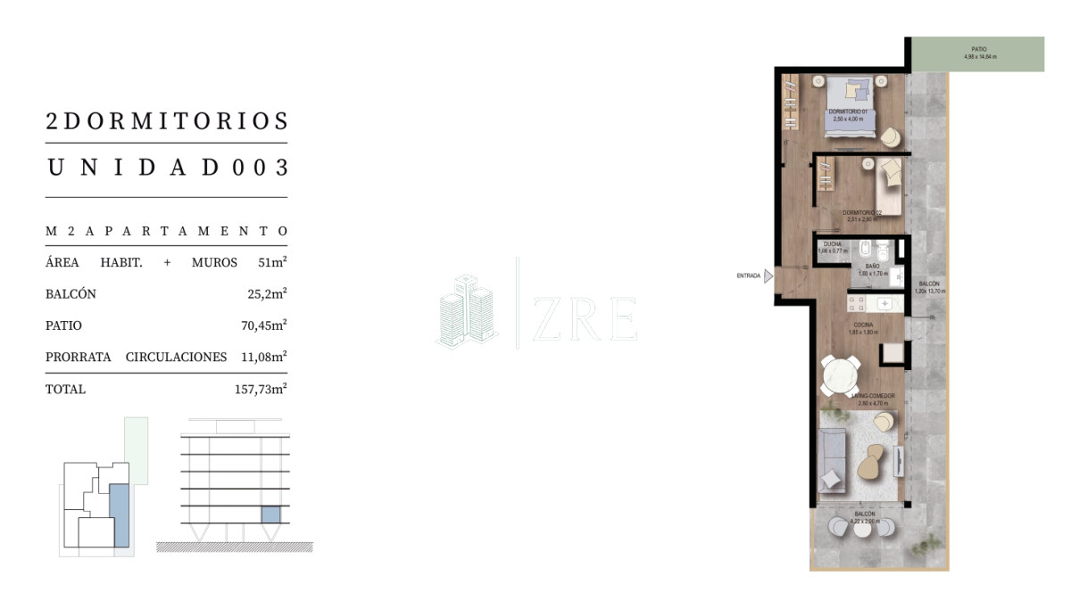 Apartamento ID.547 - Venta apartamento 2 dormitorios, playa mansa en Punta del Este