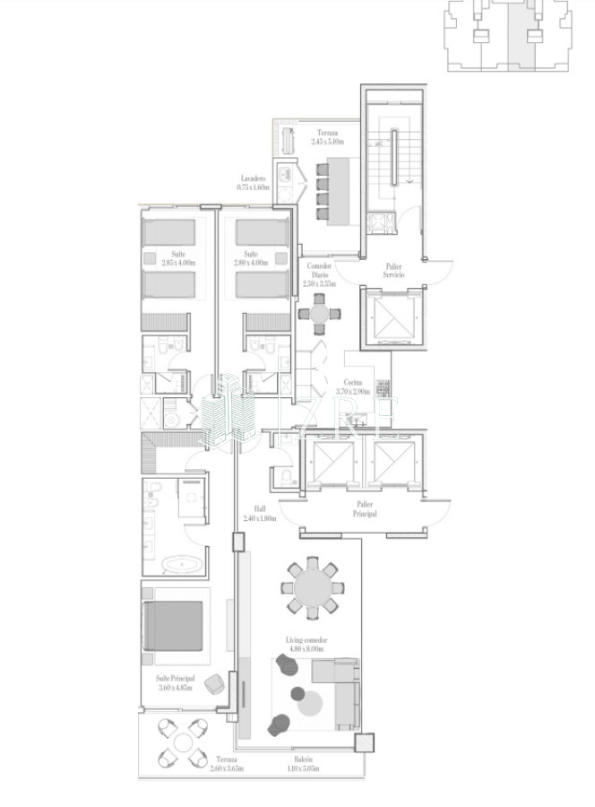 Apartamento ID.153 - Venta apartamento - 3 dormitorios. Playa Brava, Punta del Este