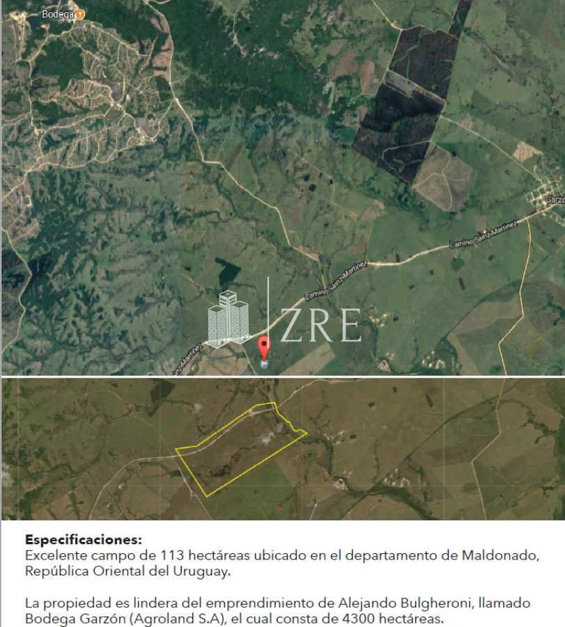Campo Ref.476 - Venta campo de 113 hectáreas ubicado en Garzón