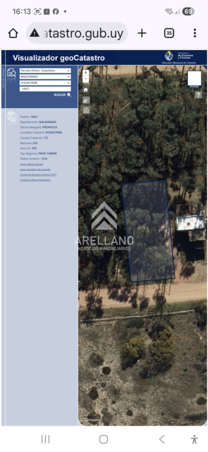 Terreno ID.6529 - Venta terreno en Ocean Park primera línea