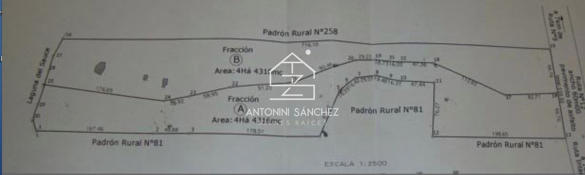 Chacra ID.5162 - Venta chacra sobre Laguna del Sauce 