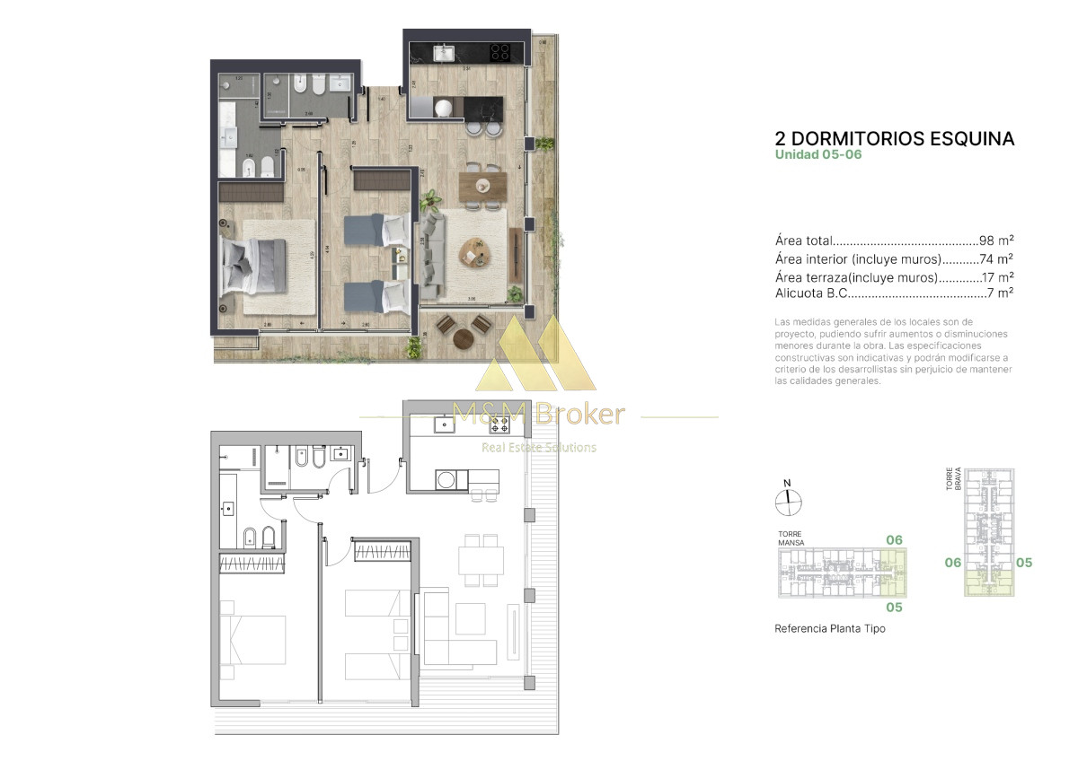 Venta apartamento 2 dormitorios en pozo Punta del Este