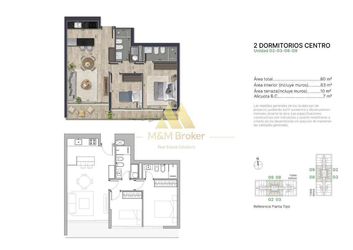 Venta apartamento 2 dormitorios en pozo Punta del Este