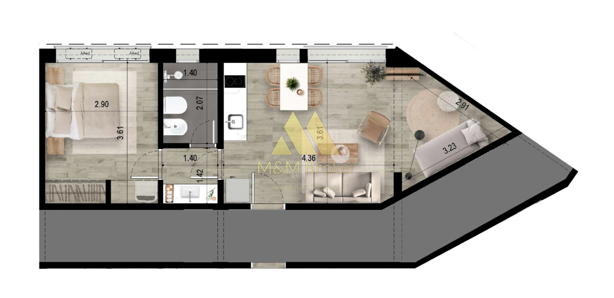 Apartamento ID.477 - Venta apartamento 1 dormitorio y medio playa mansa