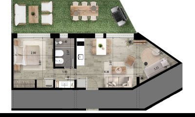 Venta apartamento 1 dormitorio y medio Playa Mansa