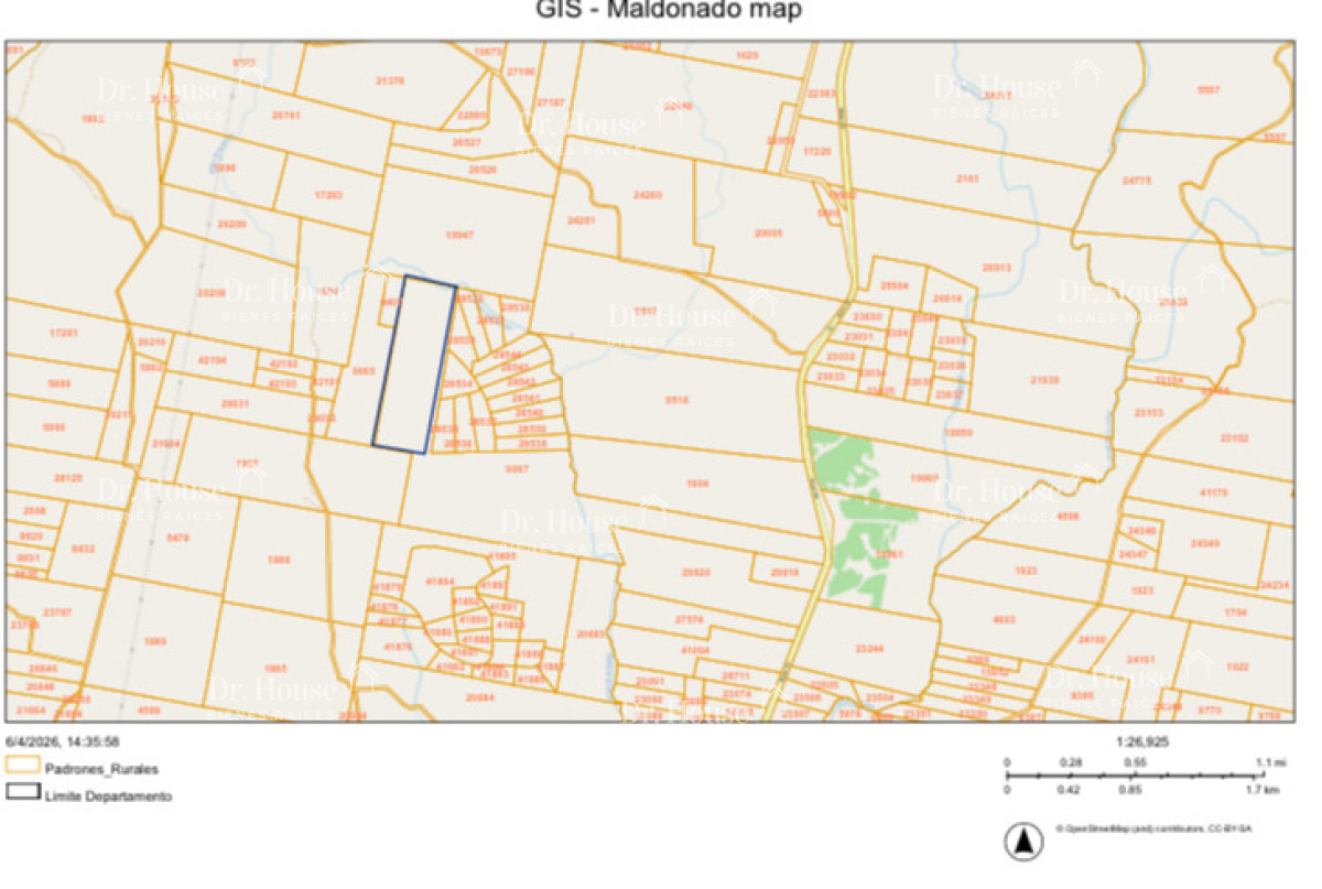 Se vende excepcional campo ubicado en las Las Cañas departamento de Maldonado, 65 hectáreas a tan solo 20 km de San Carlos y 37 km de Punta del Este - DRH2107P