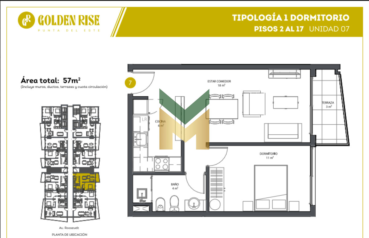 Apartamento ID.6028 - Golden Rise Punta Del Este.