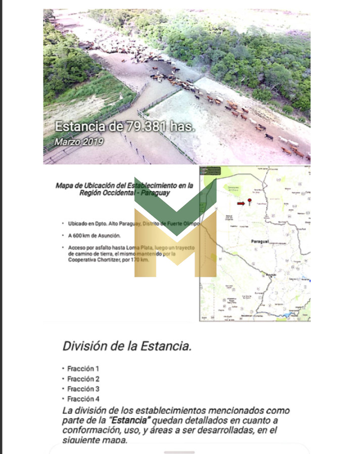 Campo Ref.6593 - 2 Campos en venta - Fuerte Olimpo Paraguay 