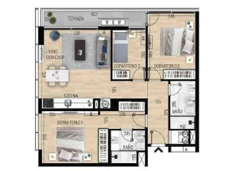 VENTA APARTAMENTO A ESTRENAR 3 DORMITORIOS