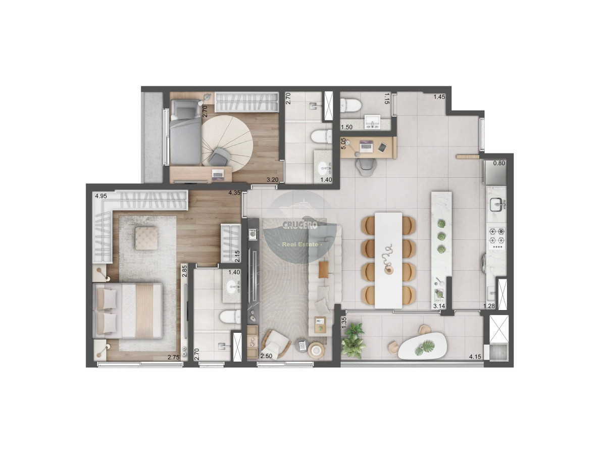 Apartamento ID.6130 - VENDA APARTAMENTO NOVO EN BOA VISTA DE 3 DORMITORIOS