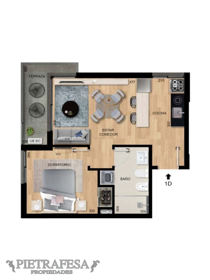 Apartamento ID.7526 - Apartamento a estrenar en venta, 1 dormitorio, 1 baño y terraza- Av. Italia- Malvin
