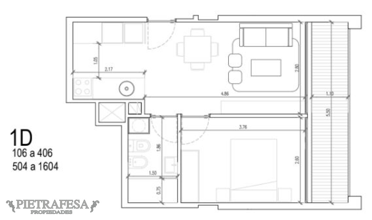 Apartamento ID.13062 - Apto a estrenar en venta, 1 dormitorio, 1 baño y terraza-La Blanqueada