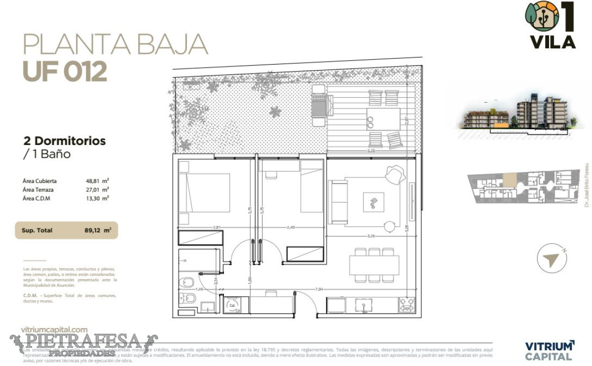 Apartamento ID.7920 - Apartamento 2 dormitorios, 1 baño y terraza, a estrenar- Brito Foresti -Parque Batlle