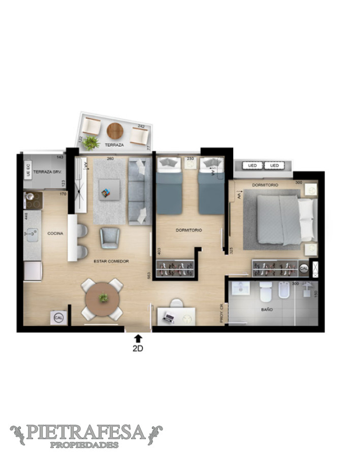 Apartamento ID.7768 - Apartamento en venta a estrenar 2 dormitorios, 1 baño y terraza - Paraguay - Centro