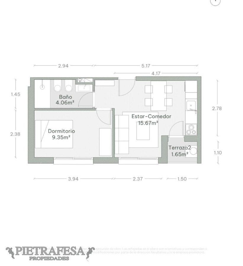 Apartamento ID.5316 - Apartamento a estrenar 1 dormitorio, 1 baño - Joaquín Requena- Cordón