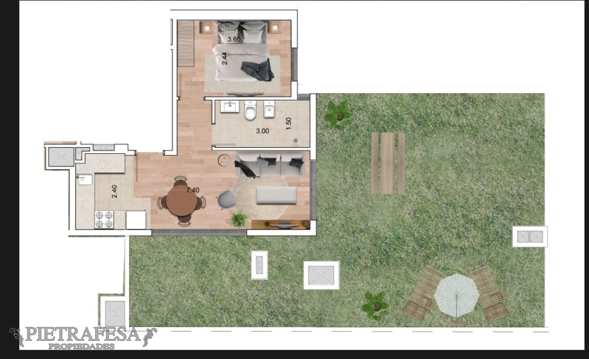 Apartamento ID.5398 - Apartamento en venta a estrenar 1 dormitorio, 1 baño y patio - Monte Caseros- Tres Cruces