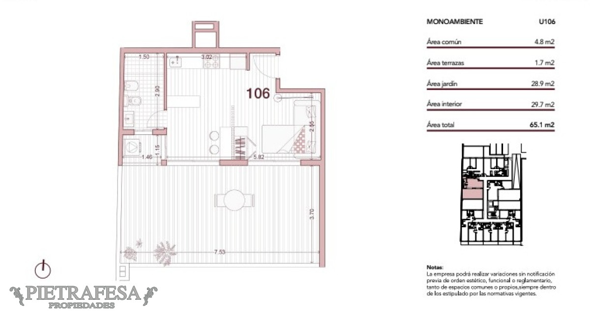 Apartamento ID.9108 - Monoambiente en venta con terraza-Cordón 