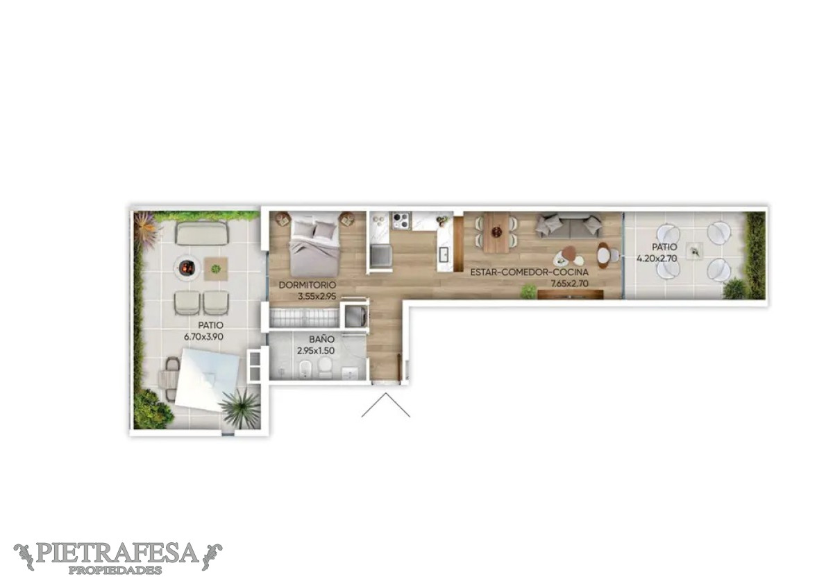 Apartamento ID.13738 - Apto a estrenar 1 dormitorio, 1 baño y terraza-Cordón