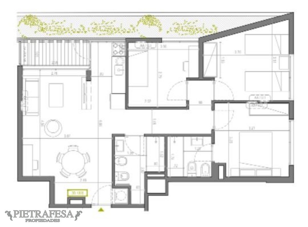 Apartamento ID.7667 - Apartamento en venta a estrenar 3 dormitorios 2 baño y terraza - Av. Libertador - Aguada