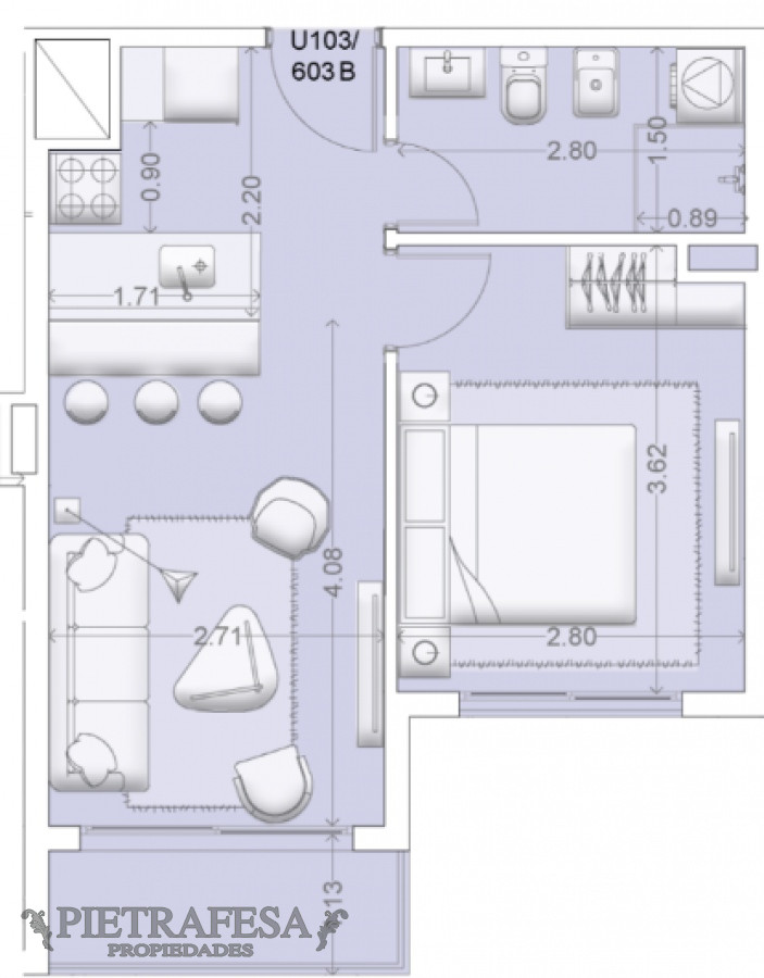 Apartamento ID.7687 - Apartamento en venta a estrenar 1 dormitorio, 1 baño y terraza - Luis. A. de Herrera- La Blanqueada