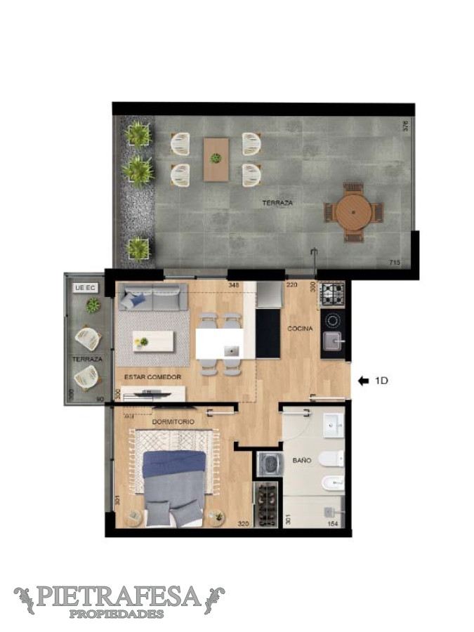 Apartamento ID.5483 - Apartamento a estrenar 1 dormitorio, 1 baño, terraza y patio-  Av. Italia- Malvin
