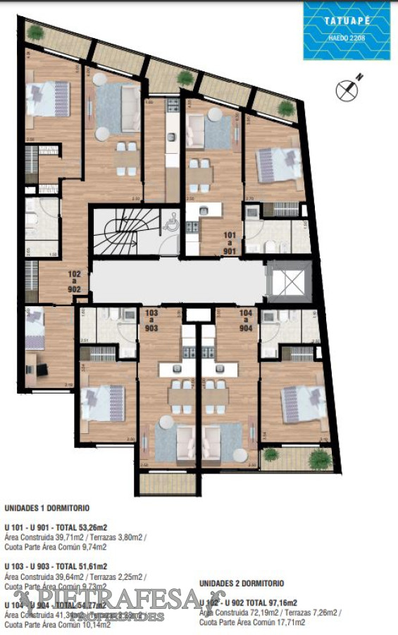 Apartamento ID.10060 - Apto a estrenar 1 dormitorio, 1 baño y terraza-Tres Cruces