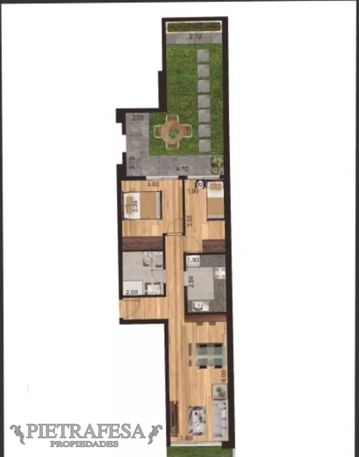 Apartamento ID.9331 - Apto a estrenar 2 dormitorios, 1 baño, gje-Malvin