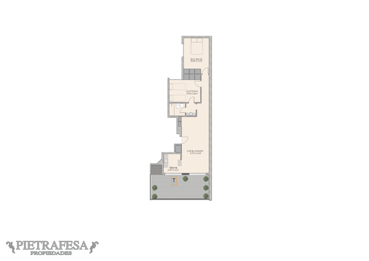 Apartamento ID.10445 - Apto con renta, 2 dormitorios, 1 baño y terraza-Barrio Sur
