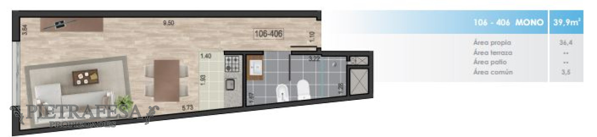 Apartamento ID.12231 - Monoambiente a estrenar-Pocitos