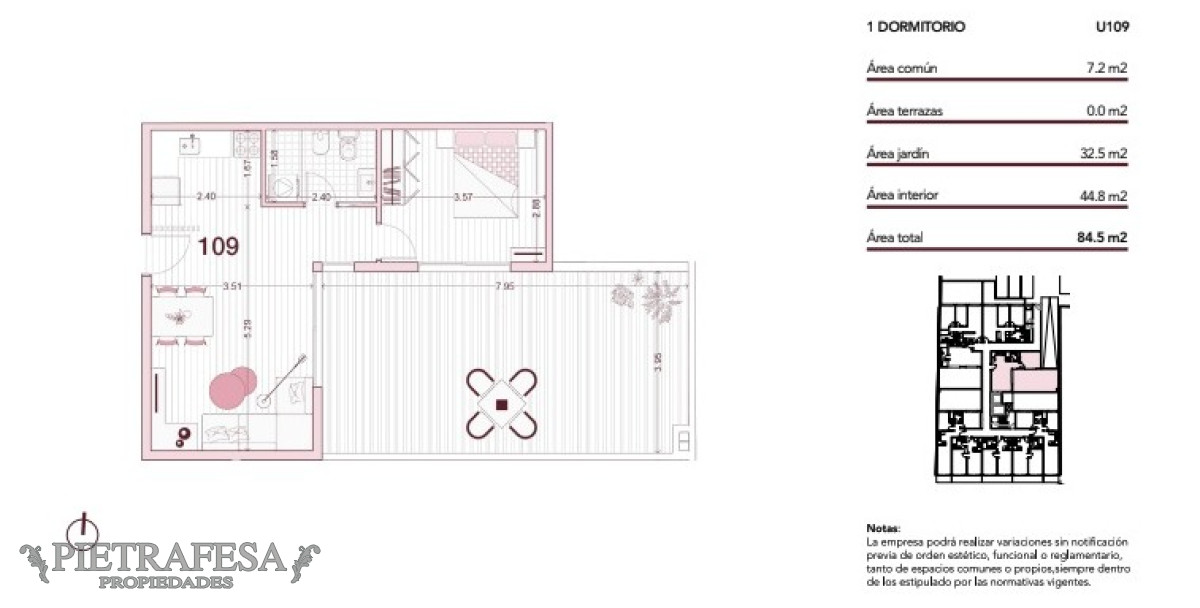 Apartamento ID.9109 - Apto 1 dormitorio, 1 baño y terraza-Cordón