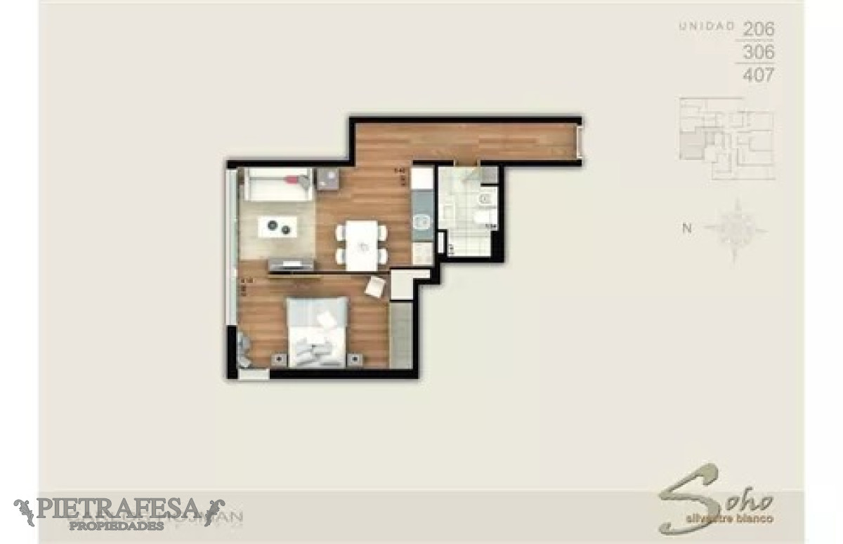 Apartamento ID.11899 - Apto en venta 1 dormitorio, 1 baño-Pocitos 