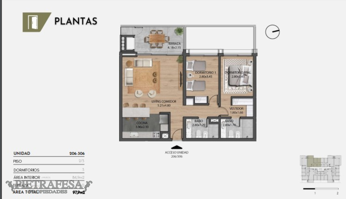 Apartamento ID.11408 - Apto en venta 2 dormitorios, 2 baños, gje-Carrasco