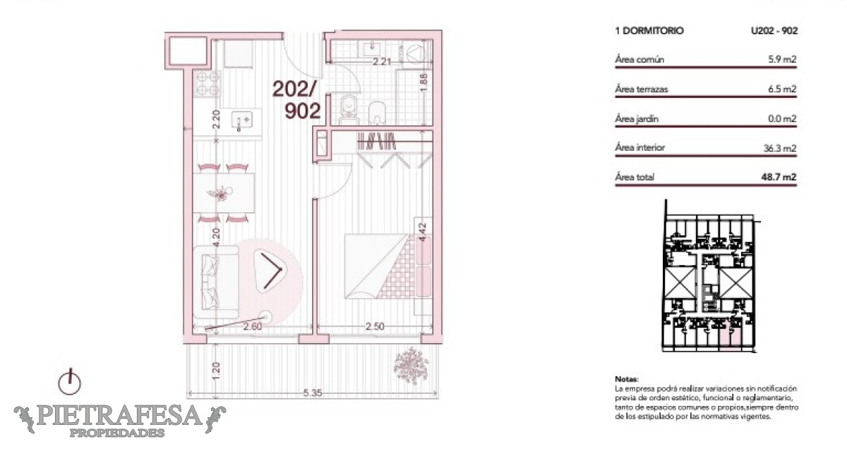 Apartamento ID.9110 - Apto 1 dormitorio, 1 baño y terraza-Cordón