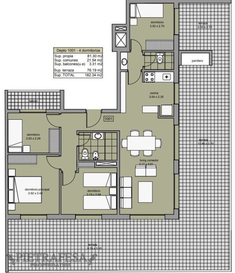 Apartamento ID.11448 - Apto a estrenar 4 dormitorios, 2 baños y terraza-Centro